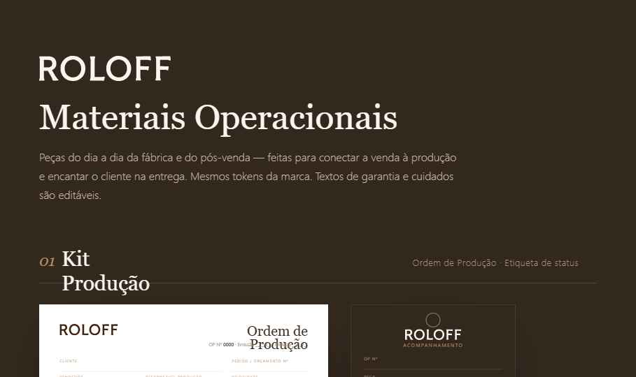 Materiais operacionais Roloff